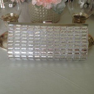 Acrylic Glass Evening Bag with silver trim